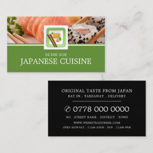 Japanese Restaurant, Sushi Advertising Business Card