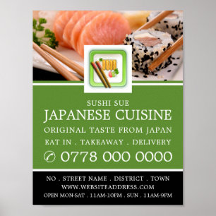 Japanese Restaurant, Sushi Advertising Poster