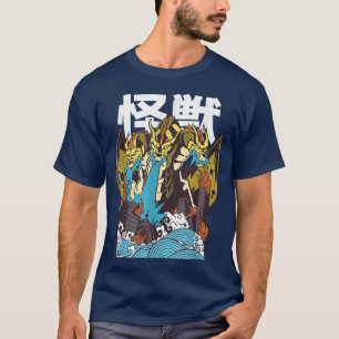 Japanese Retro Art Ghidorah Dragon Kaiju Monster O T-Shirt