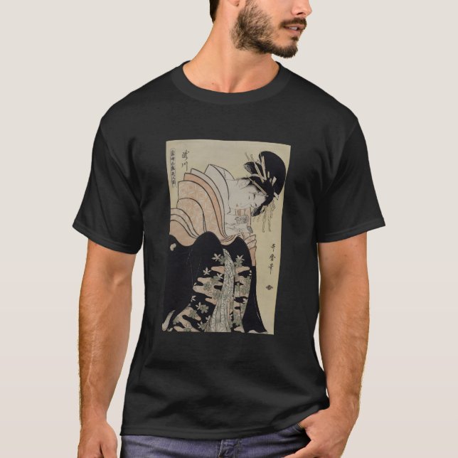 Japanese Retro Artwork Takigawa From The Tea-House T-Shirt (Front)