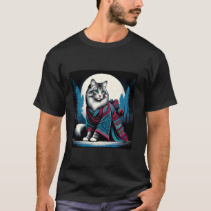 Japanese Retro Samurai Lady Cat Warrior T-Shirt