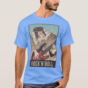 Japanese Retro Samurai Warrior Electric Guitar T-S T-Shirt