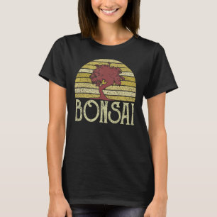 Japanese Retro Sunset Bonsai Tree Lover Plants Gar T-Shirt