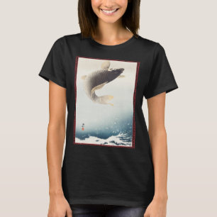 Japanese Retro Vintage Artwork Koi Carp Jumping Oh T-Shirt