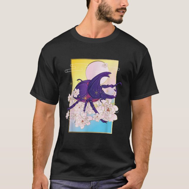Japanese rhinoceros beetle insect art for lovers o T-Shirt (Front)