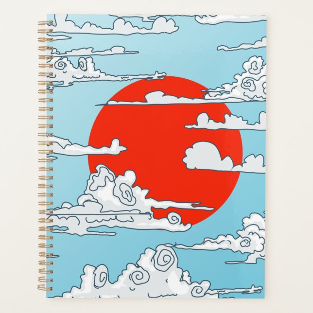 Japanese rising sun canvas print planner (Front)