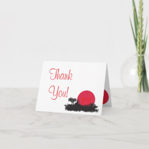 Japanese Rising Sun Wedding Folded Thank You Card