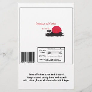 Japanese Rising Sun Wedding Lg Candy Bar Wrapper