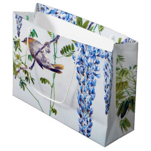 Japanese Robin in Wisteria, Watanabe Seitei Large Gift Bag