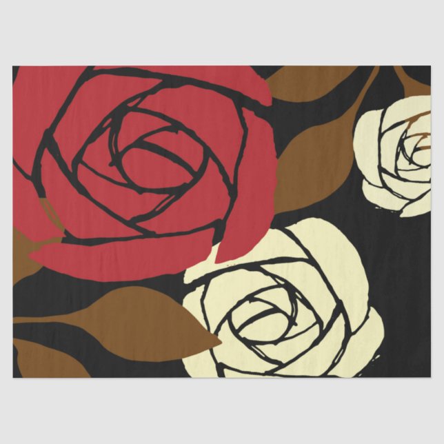 Japanese Rose Flower Design Tissue Paper (Front)