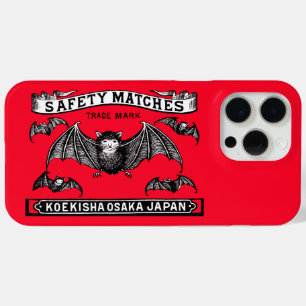 Japanese Safety Matches Art Bats iPhone 15 Pro Max Case