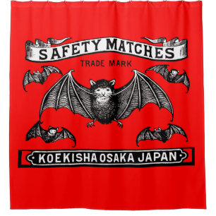 Japanese Safety Matches Art Bats Shower Curtain