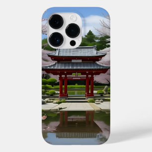 Japanese Sakura Cherry Blossom Garden Shrine Pond Case-Mate iPhone 14 Pro Case
