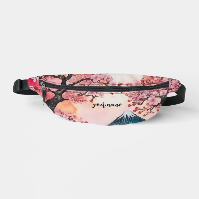 Japanese sakura cherry blossom spring nature name bum bags (Front)