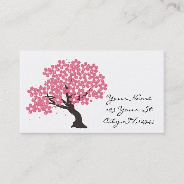 Japanese Sakura Cherry Blossoms Thunder_Cove Business Card (Front)