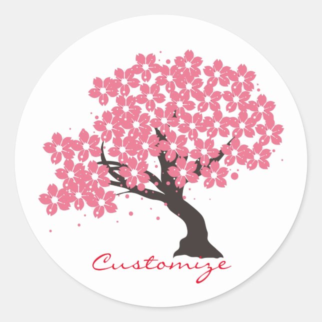 Japanese Sakura Cherry Blossoms Thunder_Cove Classic Round Sticker (Front)