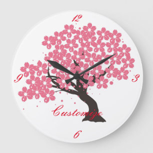 Japanese Sakura Cherry Blossoms Thunder_Cove Large Clock