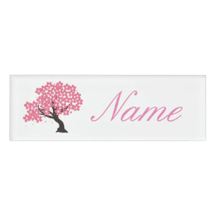 Japanese Sakura Cherry Blossoms Thunder_Cove Name Tag
