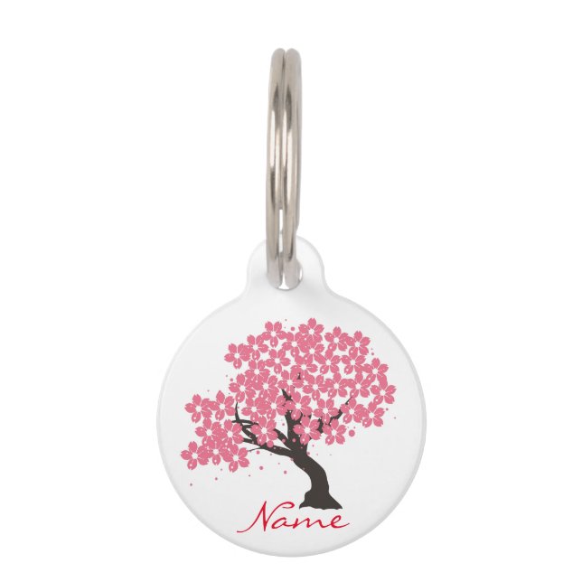 Japanese Sakura Cherry Blossoms Thunder_Cove Pet Tag (Back)