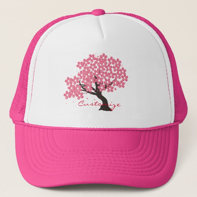 Japanese Sakura Cherry Blossoms Thunder_Cove Trucker Hat (Front)