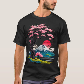 Japanese Sakura Garden Geisha Mount Fuji Cherry T-Shirt