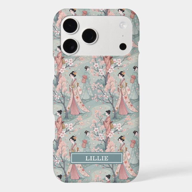 Japanese Sakura Geisha Pattern Monogrammed (Back)