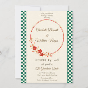 Japanese Sakura Ichimatsu Wedding Invitation