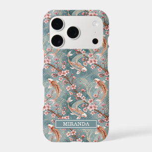 Japanese Sakura Koi Fish Pattern Monogrammed Case-