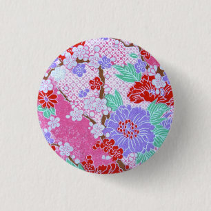 Japanese Sakura Pattern Button