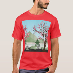 Japanese Sakura Pink Flower Japan Tree Cherry Blos T-Shirt