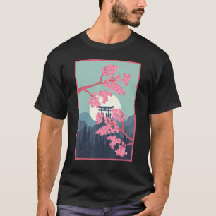 Japanese Sakura Sunset Pink Flower Floral Cherry B T-Shirt