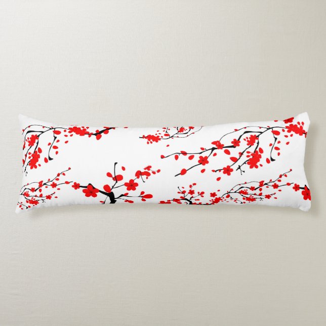 Japanese,Sakura tree,cherry blossom,floral art     Body Cushion (Front)