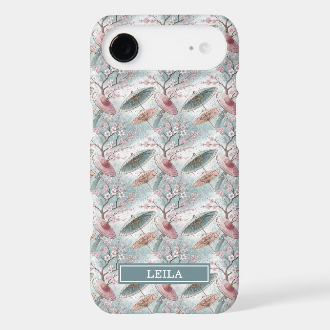Japanese Sakura Umbrella Pattern Monogrammed (Back)