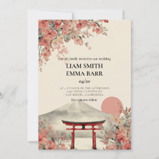 Japanese Sakura Wedding Invitation