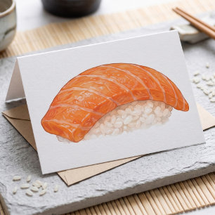 Japanese Salmon Sushi Nigiri Foodie Card