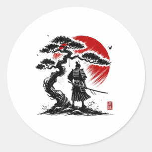 Japanese Samurai Aikido Tree Of Life Peace Art Of Classic Round Sticker