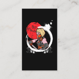 Japanese Samurai Anime Otaku Girl Business Card