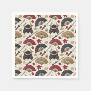 Japanese Samurai Armour & Katana Design Pattern Ar Napkin