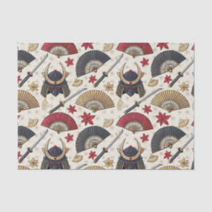 Japanese Samurai Armour & Katana Design Pattern Ar Tissue Paper