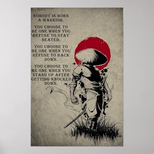 Japanese Samurai Art Print Poster (Front)