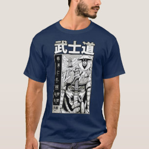 Japanese Samurai Bushido Face Comic Sketch (2) T-Shirt