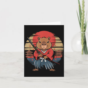Japanese Samurai Capybara Card