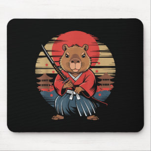 Japanese Samurai Capybara  Mouse Mat