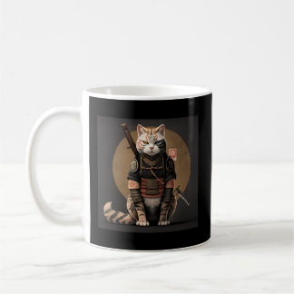 Japanese Samurai Cat Coffee Mug