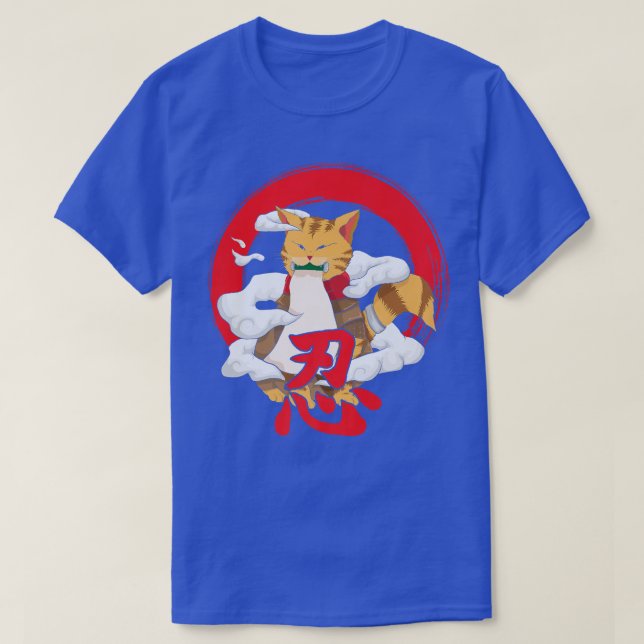 Japanese Samurai Cat for all Cat Lovers  T-Shirt (Design Front)