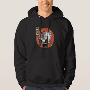 Japanese Samurai Cat Japan Aesthetic Sun Flag Japa Hoodie