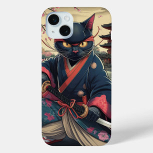 Japanese Samurai Cat Kimono Katana  iPhone 15 Mini Case