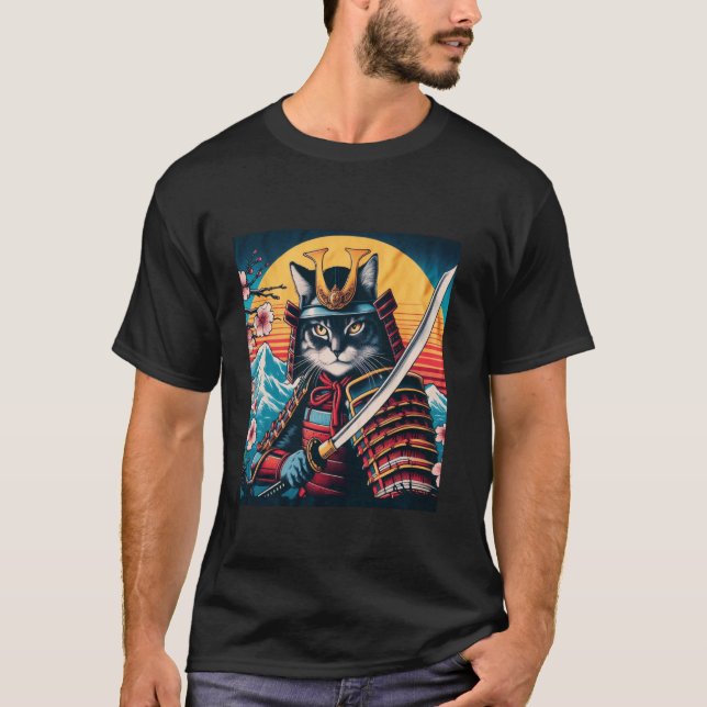 Japanese Samurai Cat Ninja Cat  1 T-Shirt (Front)