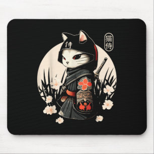 Japanese Samurai Cat Tattoo, Kawaii Ninja Cat _1 Mouse Mat