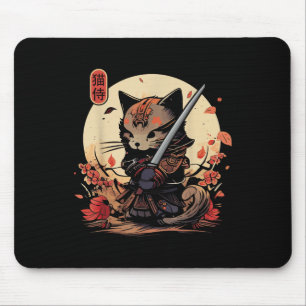 Japanese Samurai Cat Tattoo, Kawaii Ninja Cat _2 Mouse Mat